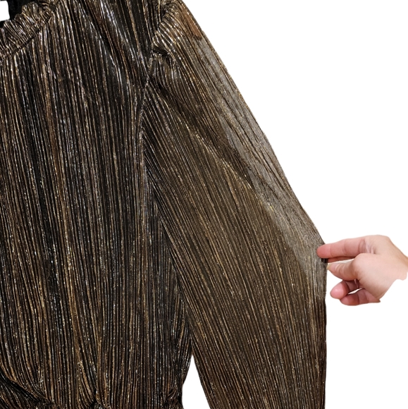 Joie Sparkly Metallic Party Top Sz XL gold black - Picture 5 of 6